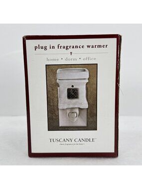 Tuscany Candle Plug-In Ceramic Fragrance Warmer Square White Rotates With Melts